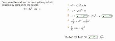 Step For Solving The Quadratic Equation