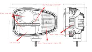 e mark high low beam headlight with drl