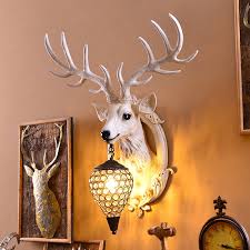 Vintage Antler Wall Lamp Country Style