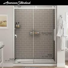 American Standard Passage 32 In X 60 In X 72 In 4 Piece Glue Up Alcove Shower Wall In Gray Subway Tile