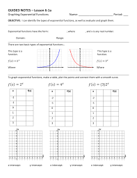 6 1 Guided Notes Graphing Exponential