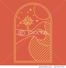 Desert Oasis Orange Boho Logo Sand