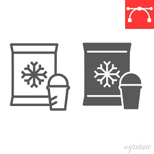 Frozen Food Line And Glyph Icon Fish
