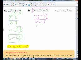 6 4a Solving Quadratic Equations By