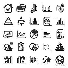 Charts And Diagrams Icons Report 3d