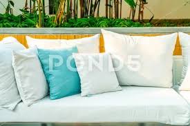 Comfortable Pillows On Outdoor Patio