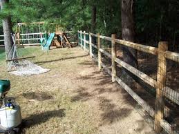 3 rail with welded wire cedar fence