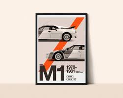 Bmw M1 Retro Automotive Art Print