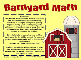 Barnyard Math Word Problems Activity