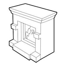 Fireplace Icon Isometric 3d Style