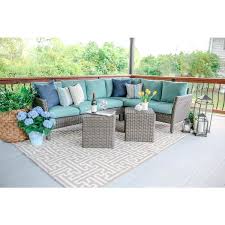 Wicker Outdoor Sectional Seating Set