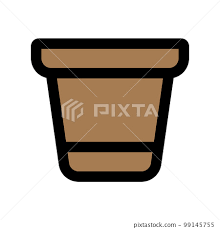Flower Pot Icon Line Isolated On White