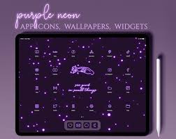 Purple Neon Ipad Desktop Icons Neon