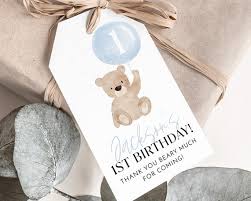 1st Birthday Favor Tag Gift Tag