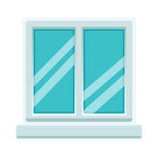 Vector Window With Glass On White