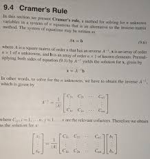 Solved 2 Use Cramer S Rule To Compute