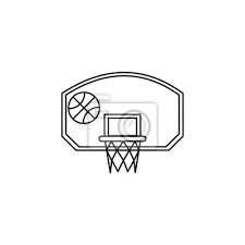 Basketball Hoop With Ball Icon Wall