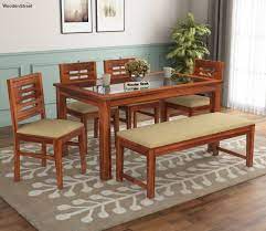 Buy Janet 6 Seater Glass Top Dining Set