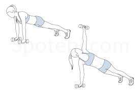 Dumbbell Plank Rotation Ilrated