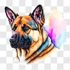 Colorful German Shepherd Dog