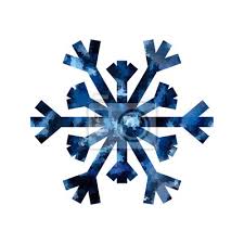 Snowflake Mosaic Icon Blue Silhouette