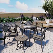 Aluminum Black Outdoor Patio Dining Set