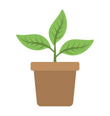 A Flat Design Icon Of Indoor Plant