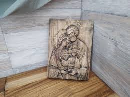 Holy Family Nativity Wood Carving