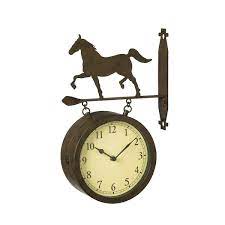 Cape Craftsmen 2 Sided Outdoor Wall Clock And Thermometer Horse