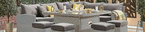 Corner Dining Rattan Fire Pit Sets