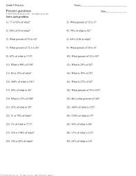 Grade 9 Practice Percent Questions