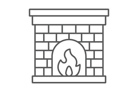 Fireplace Thin Line Icon Graphic By Fox