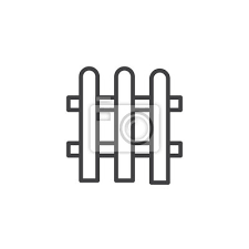 Fence Outline Icon Linear Style Sign