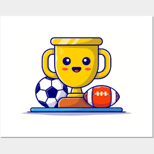 Cute Sport Trophy With Soccer Ball And