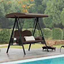 Metal Patio Swing With Canopy