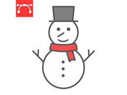 Snowman Color Line Icon Graphic By Fox