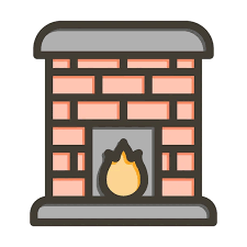 100 000 Brick Fireplace Icon Vector