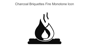 Charcoal Briquettes Fire Monotone Icon