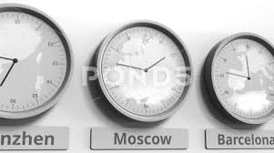 Round Clock Showing Moscow Russia Time