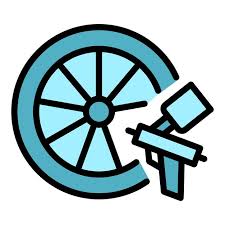 Premium Vector Paint Car Wheel Icon