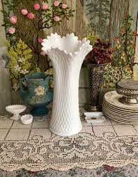 Milk Glass Vase For Flowers Vase