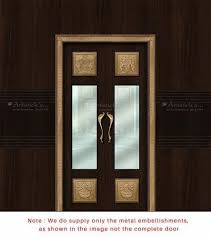 Gold Brass Copper Brass Pooja Door
