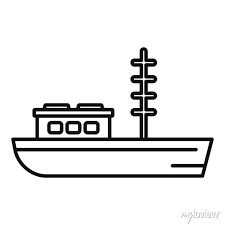 Fishing Boat Icon Outline Fishing Boat