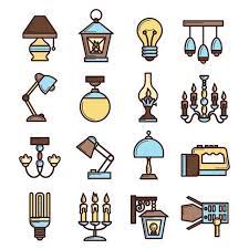 Electric Light Vector Art Icons And