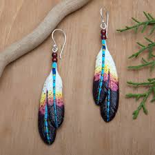 Handmade Vibrant Feather Dangle