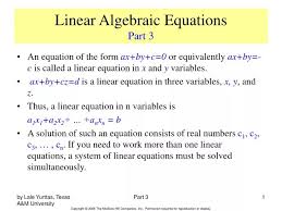 Ppt Linear Algebraic Equations Part 3