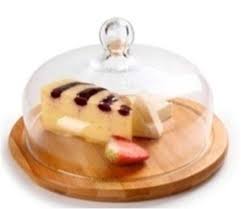 Bamboo Glass Cake Dome Cheese Board
