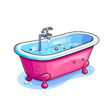A Pink Tub With Water Dripping From It