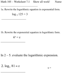 Rewrite The Logarithmic Equation