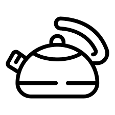 Metal Kettle Icon Outline Vector Glass